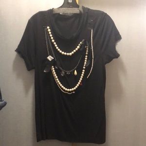 Lanvin beaded necklace tshirt